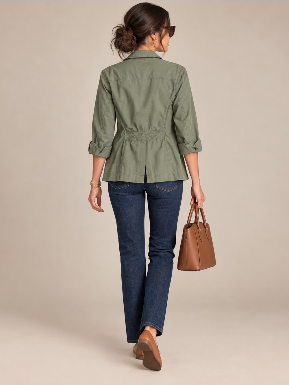 Eddie Bauer Women’s Utility Safari Blazer Jacket Olive/Sage Green Size 6 - Picture 6 of 11